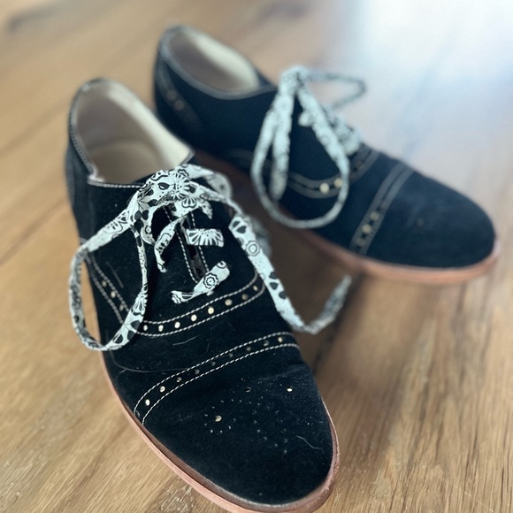 Black Suede/Gold Oxford By Esquível Hand Made - Picture 7 of 7